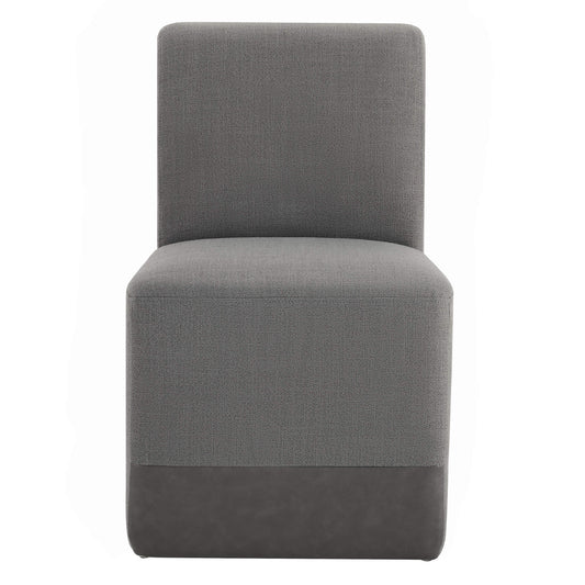 Rolling Dining Chair with Performance Fabric and Casters