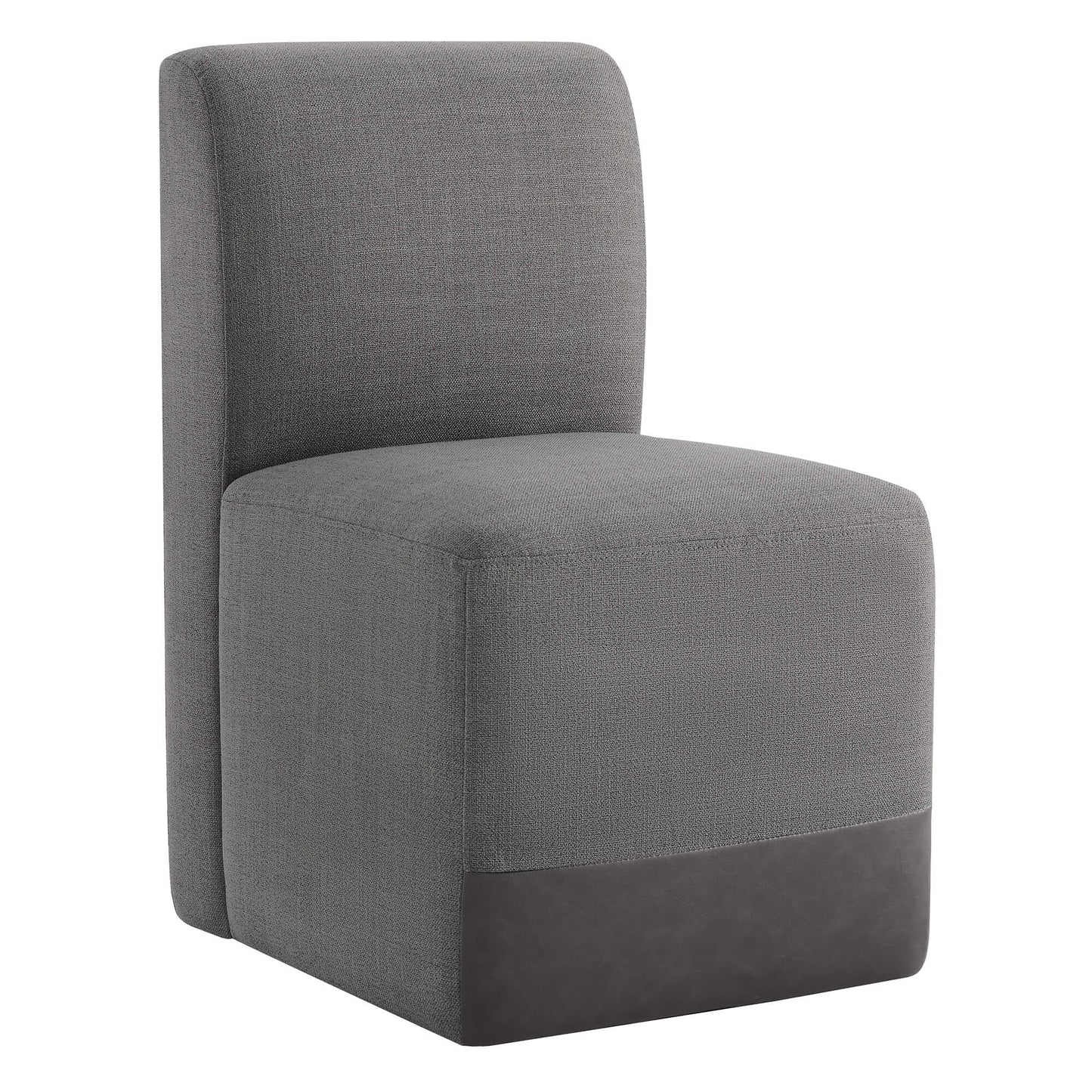 Rolling Dining Chair with Performance Fabric and Casters