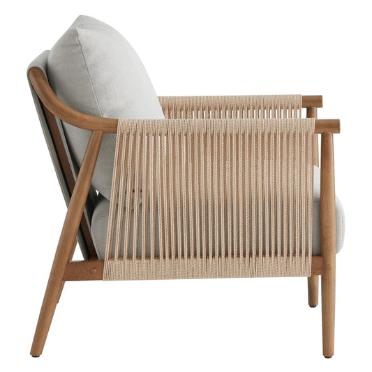 Rope Accent Chair with Curved Back and Sleek Design