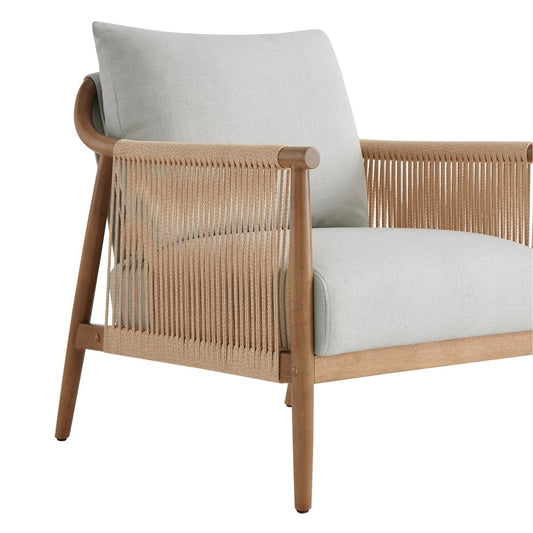 Rope Accent Chair with Curved Back and Sleek Design