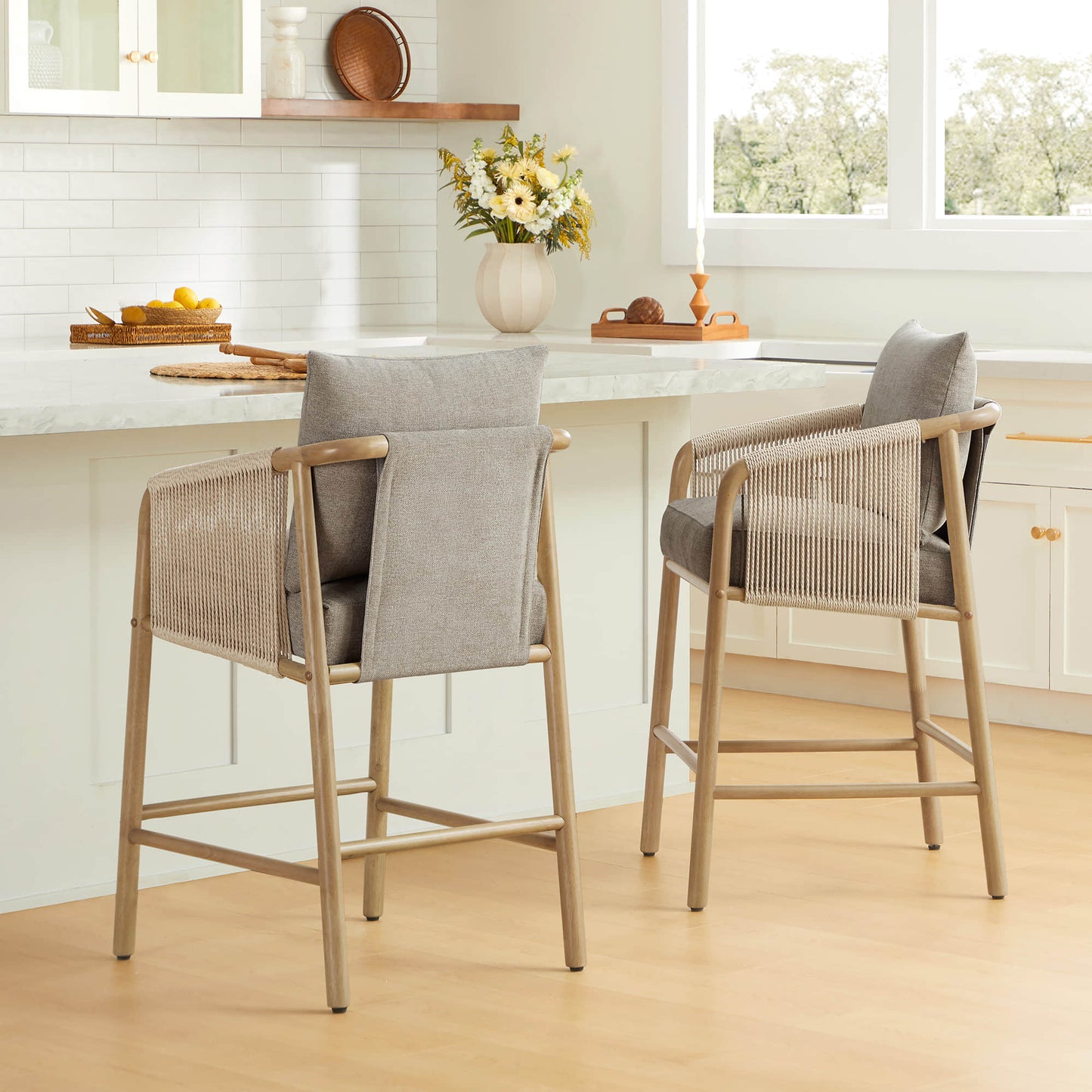 Rope Counter Stools with Modern Design and Elegant Finish