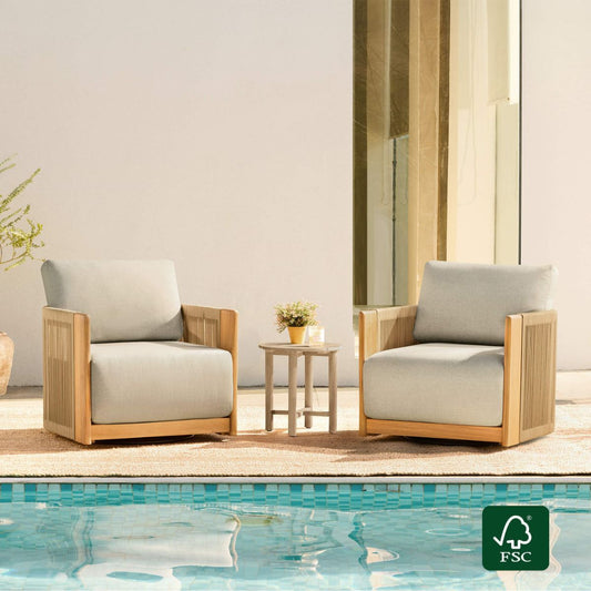Rope Wood Accent Chair with Fully-Assembled Design