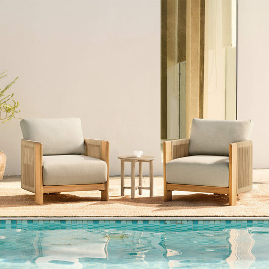 Rope Wood Accent Chair with Fully-Assembled Design