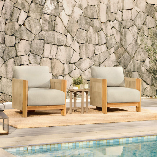 Rope Wood Accent Chair with Fully-Assembled Design