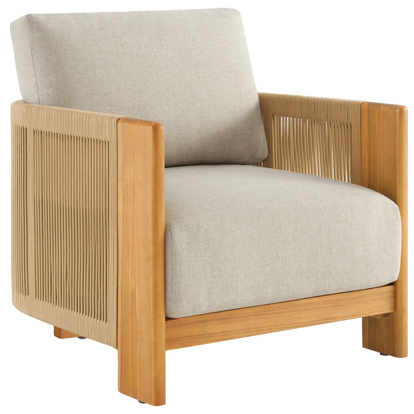 Rope Wood Accent Chair with Fully-Assembled Design