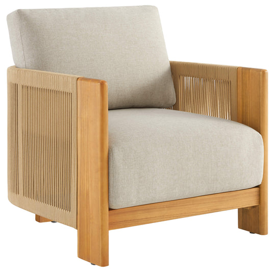Rope Wood Accent Chair with Fully-Assembled Design