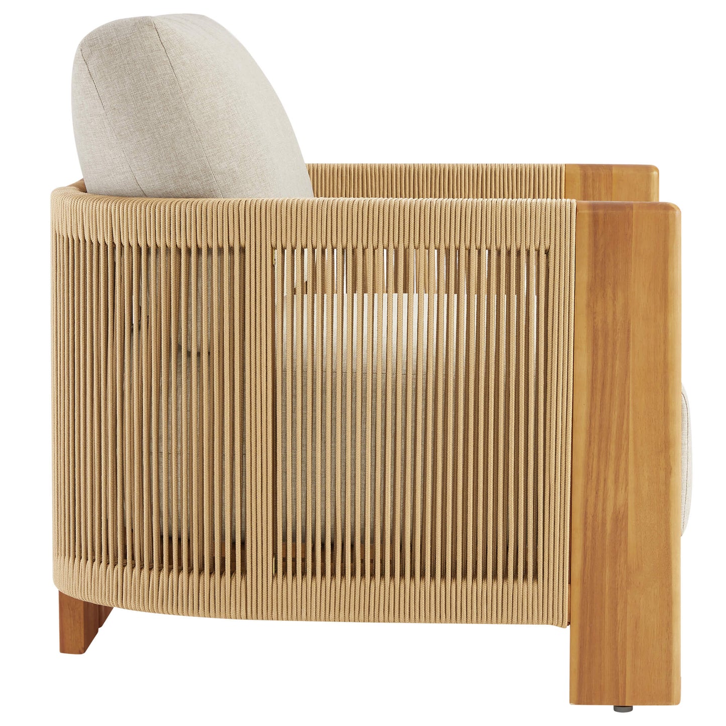 Rope Wood Accent Chair with Fully-Assembled Design