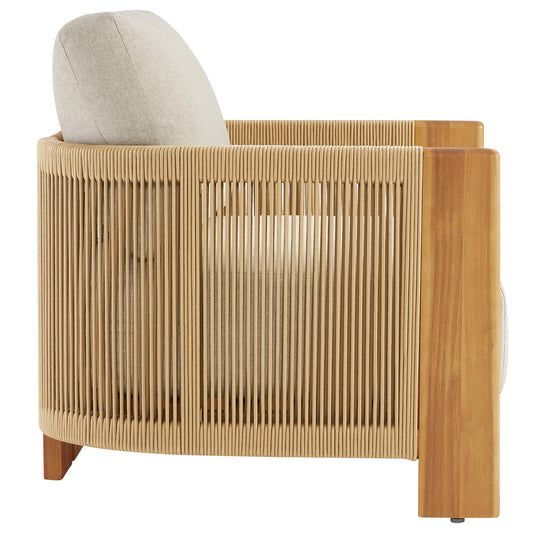 Rope Wood Accent Chair with Fully-Assembled Design