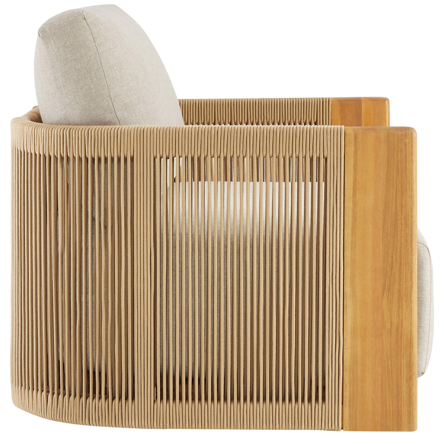 Rope Wood Accent Chair with Fully-Assembled Design