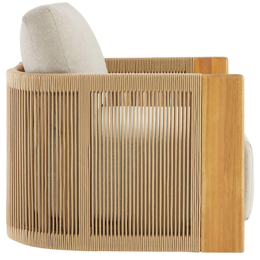 Rope Wood Accent Chair with Fully-Assembled Design