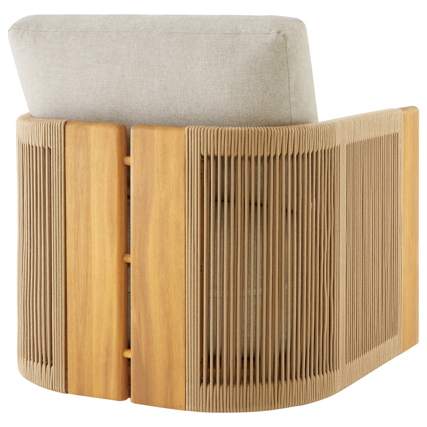 Rope Wood Accent Chair with Fully-Assembled Design