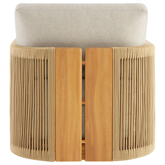 Rope Wood Accent Chair with Fully-Assembled Design