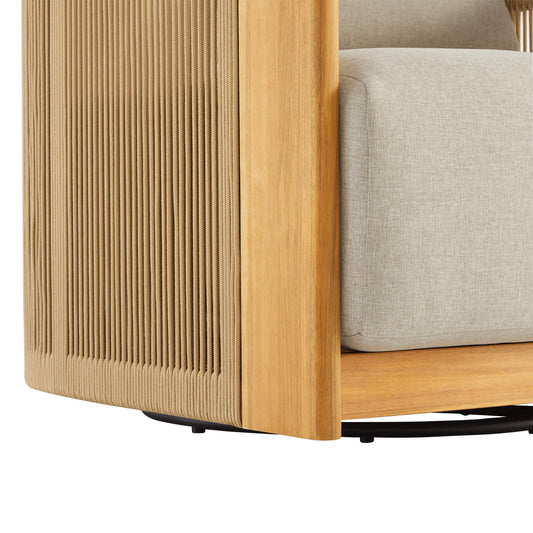 Rope Wood Accent Chair with Fully-Assembled Design