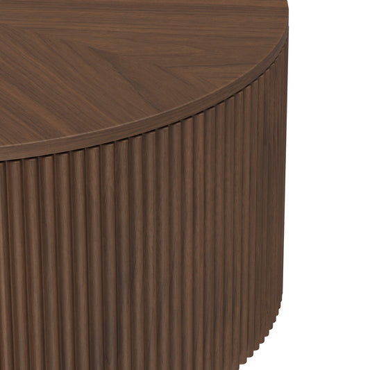 Round Coffee Table with Lifting Top in Coral Finish