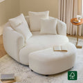 Round Soft-Touch Swivel Armchair in 1.5 Seater Design