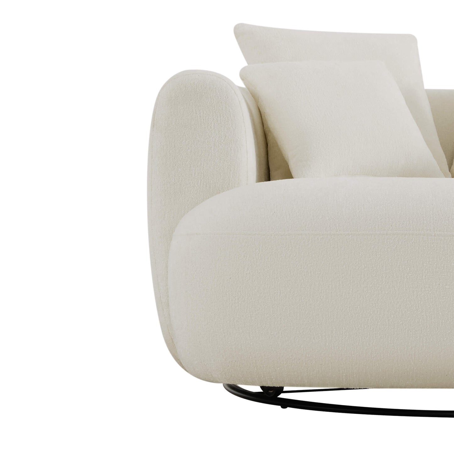 Round Soft-Touch Swivel Armchair in 1.5 Seater Design