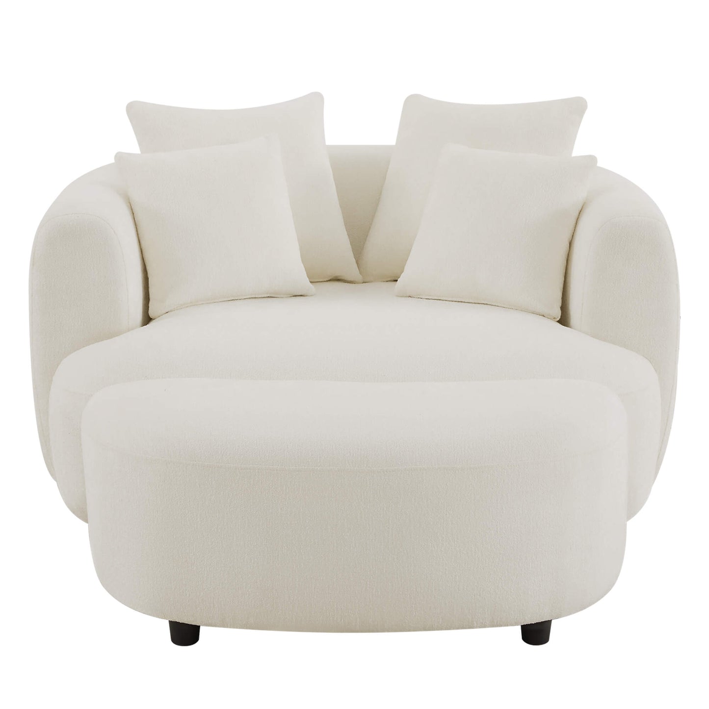 Round Soft-Touch Swivel Armchair in 1.5 Seater Design