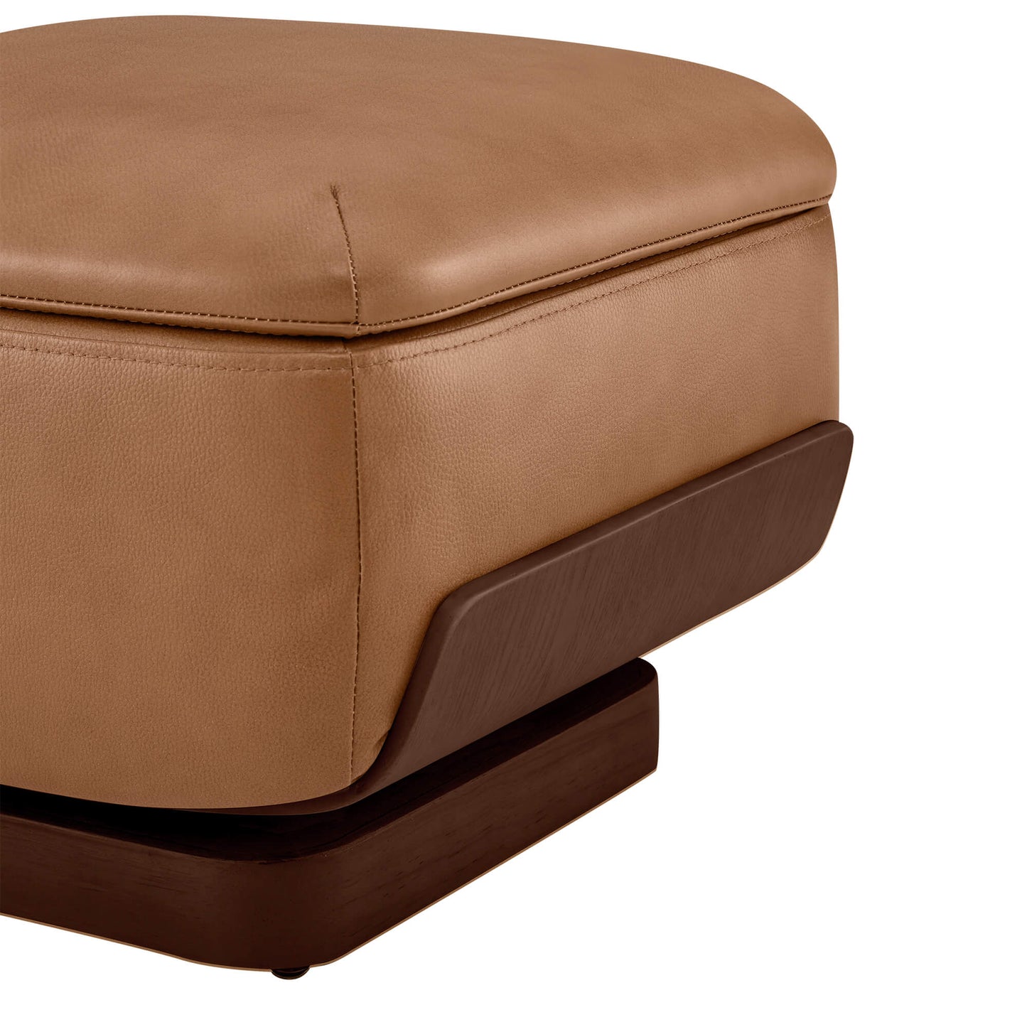 Round Swivel Chair with Storage Ottoman in Aspen Fabric