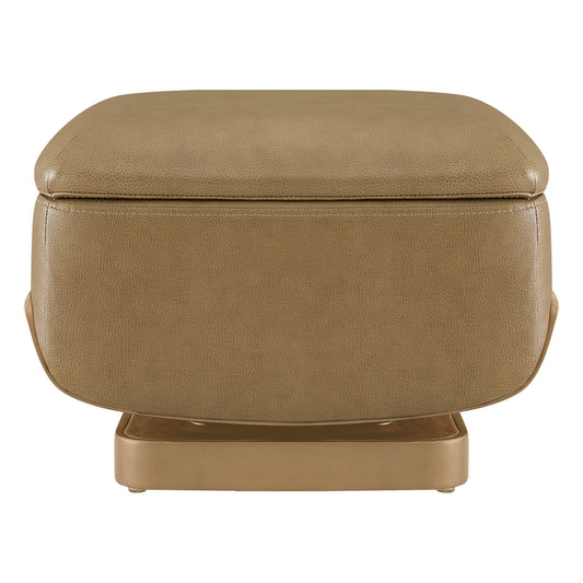 Round Swivel Chair with Storage Ottoman in Aspen Fabric