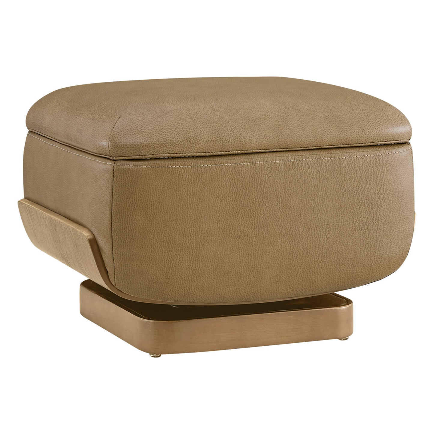 Round Swivel Chair with Storage Ottoman in Aspen Fabric