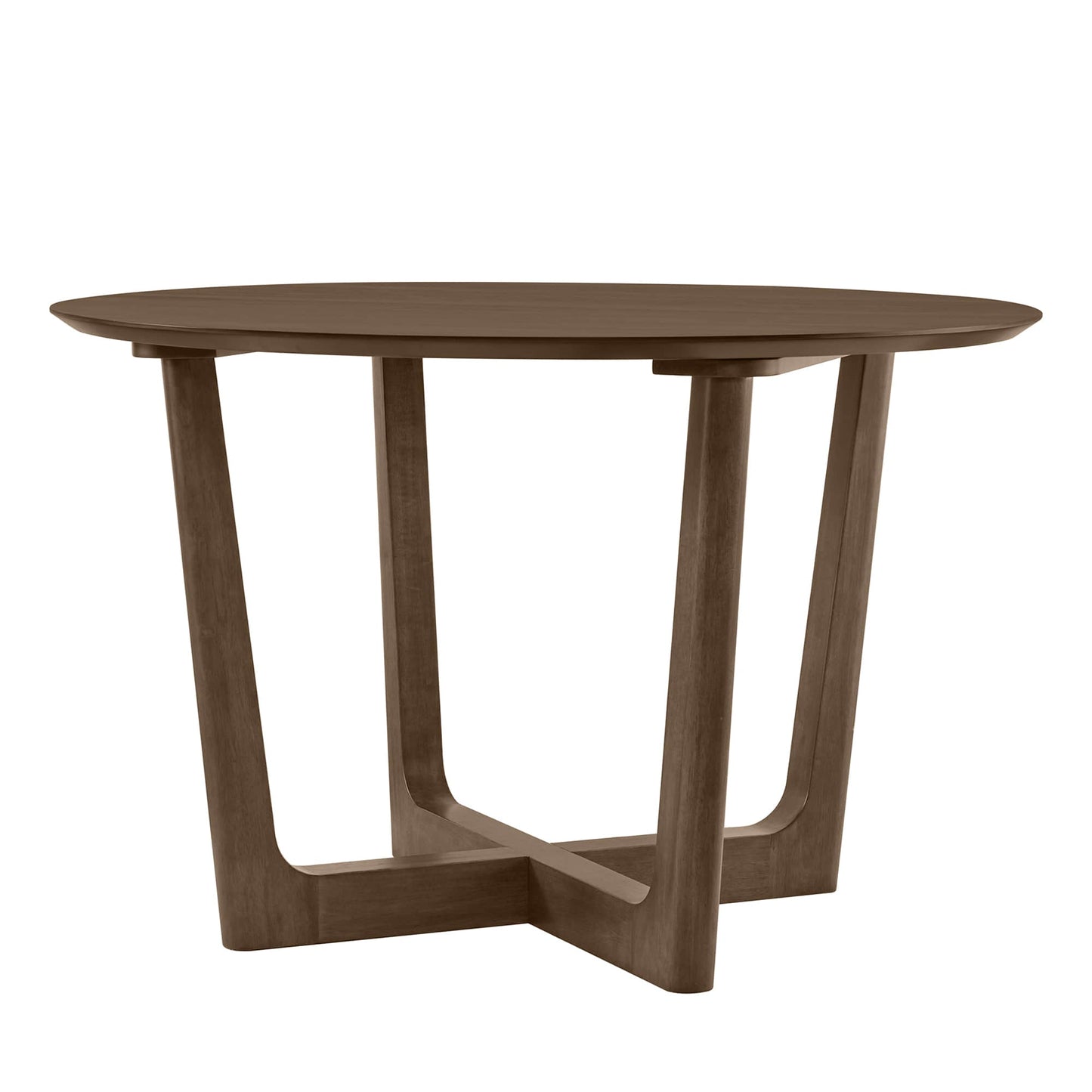 Round Wood Dining Table with Cross-Base Design