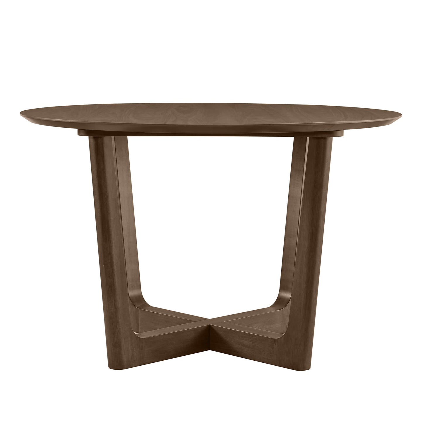 Round Wood Dining Table with Cross-Base Design