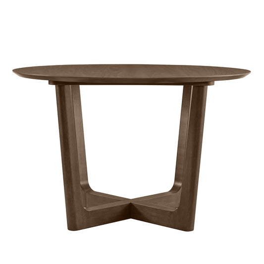 Round Wood Dining Table with Cross-Base Design