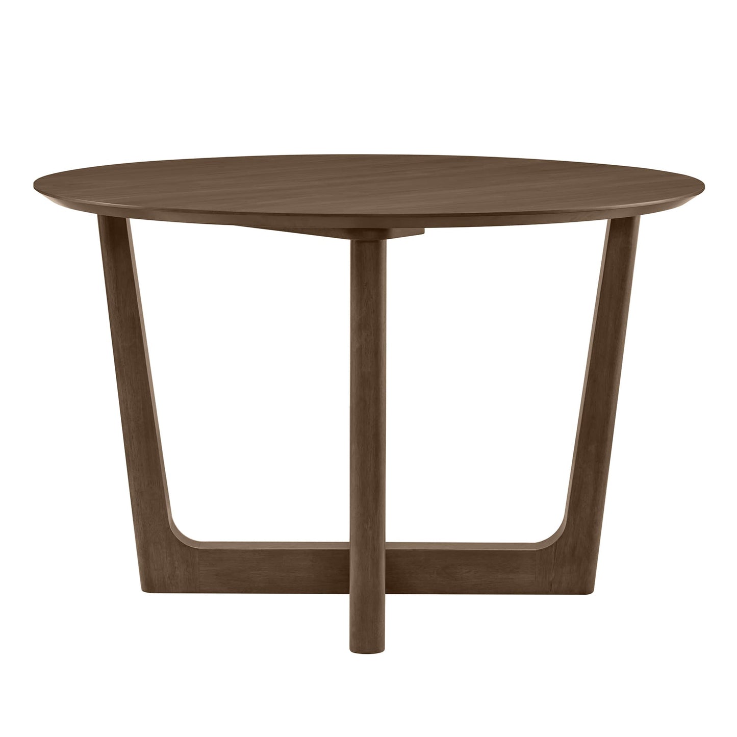 Round Wood Dining Table with Cross-Base Design