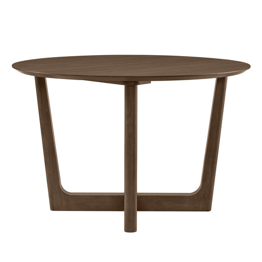 Round Wood Dining Table with Cross-Base Design