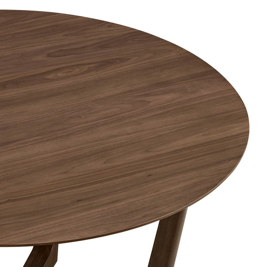 Round Wood Dining Table with Cross-Base Design