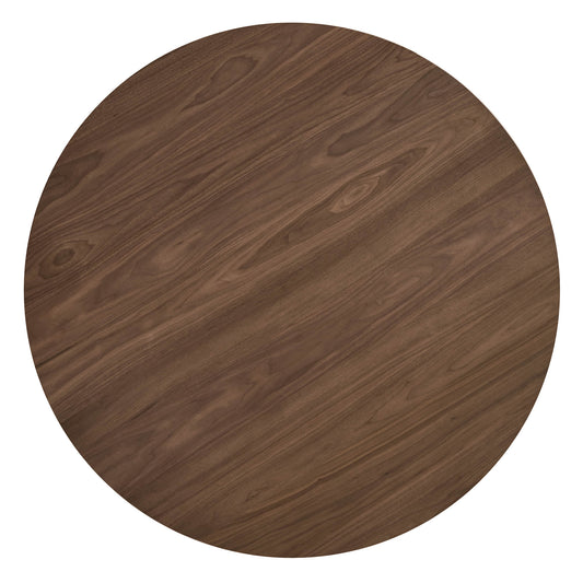 Round Wood Dining Table with Cross-Base Design