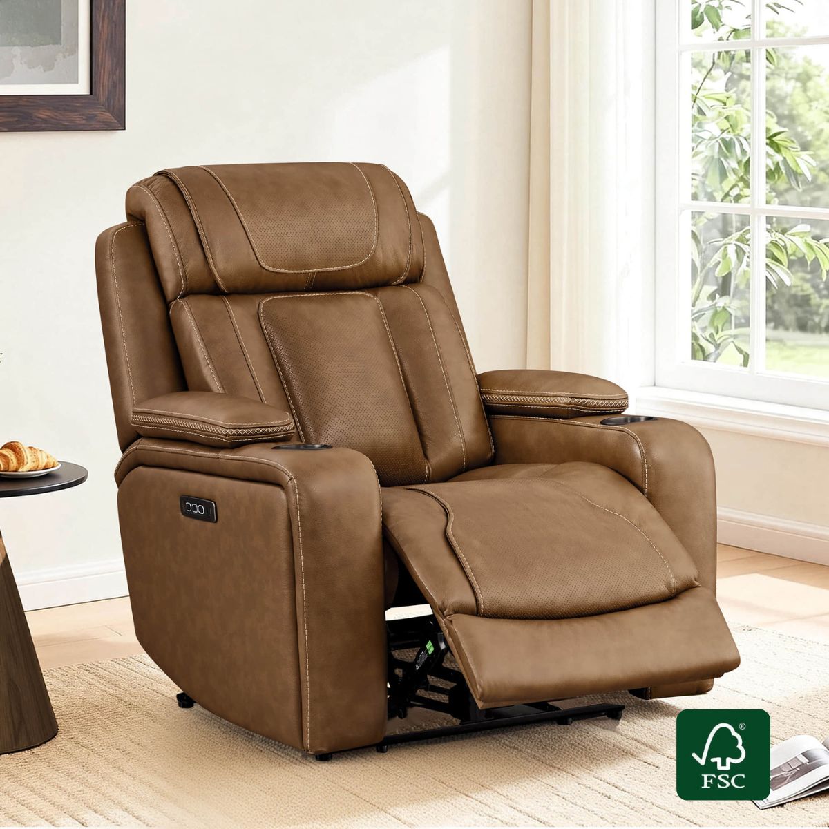 Sable Triple-Motor Power Recliner with Storage Compartment