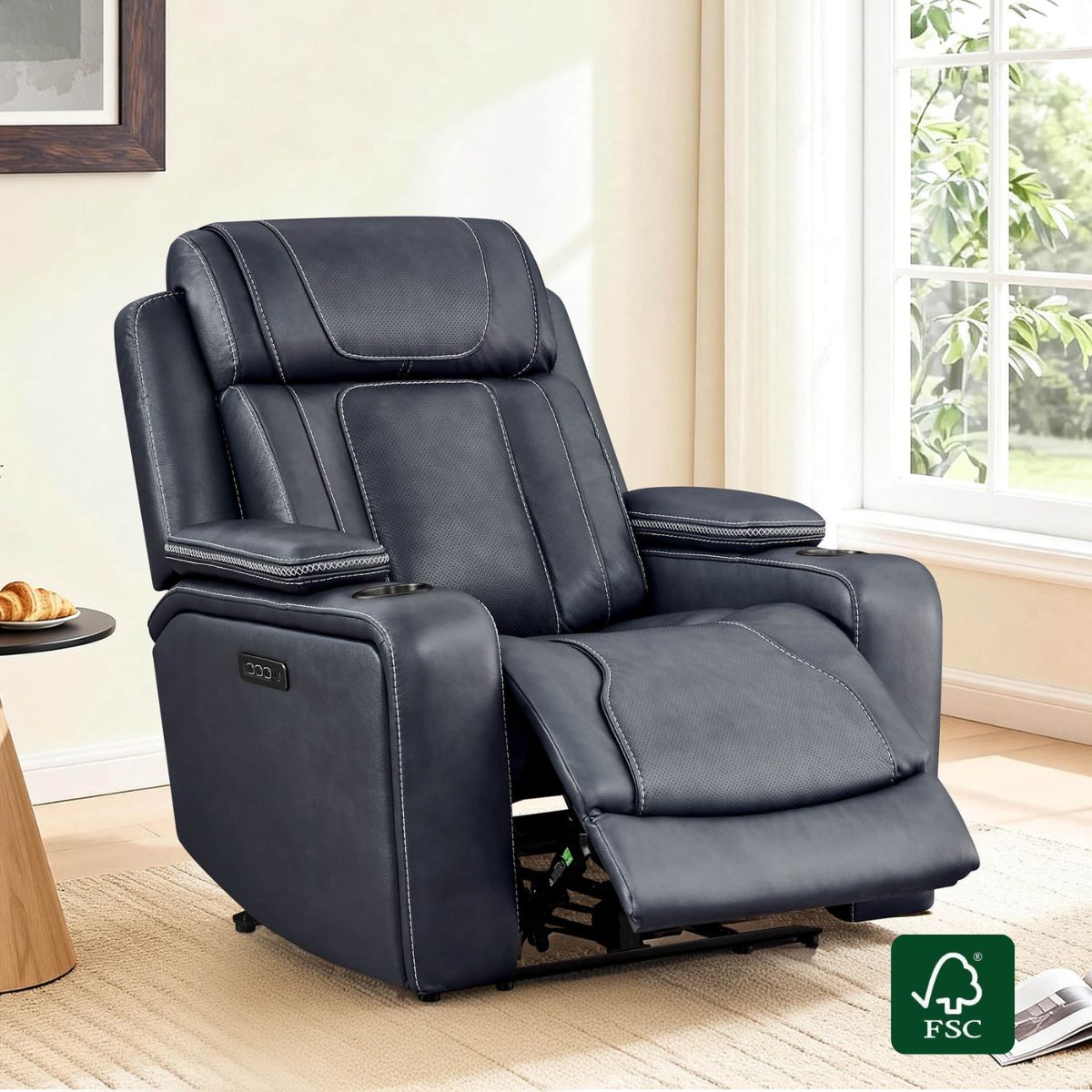 Sable Triple-Motor Power Recliner with Storage Compartment