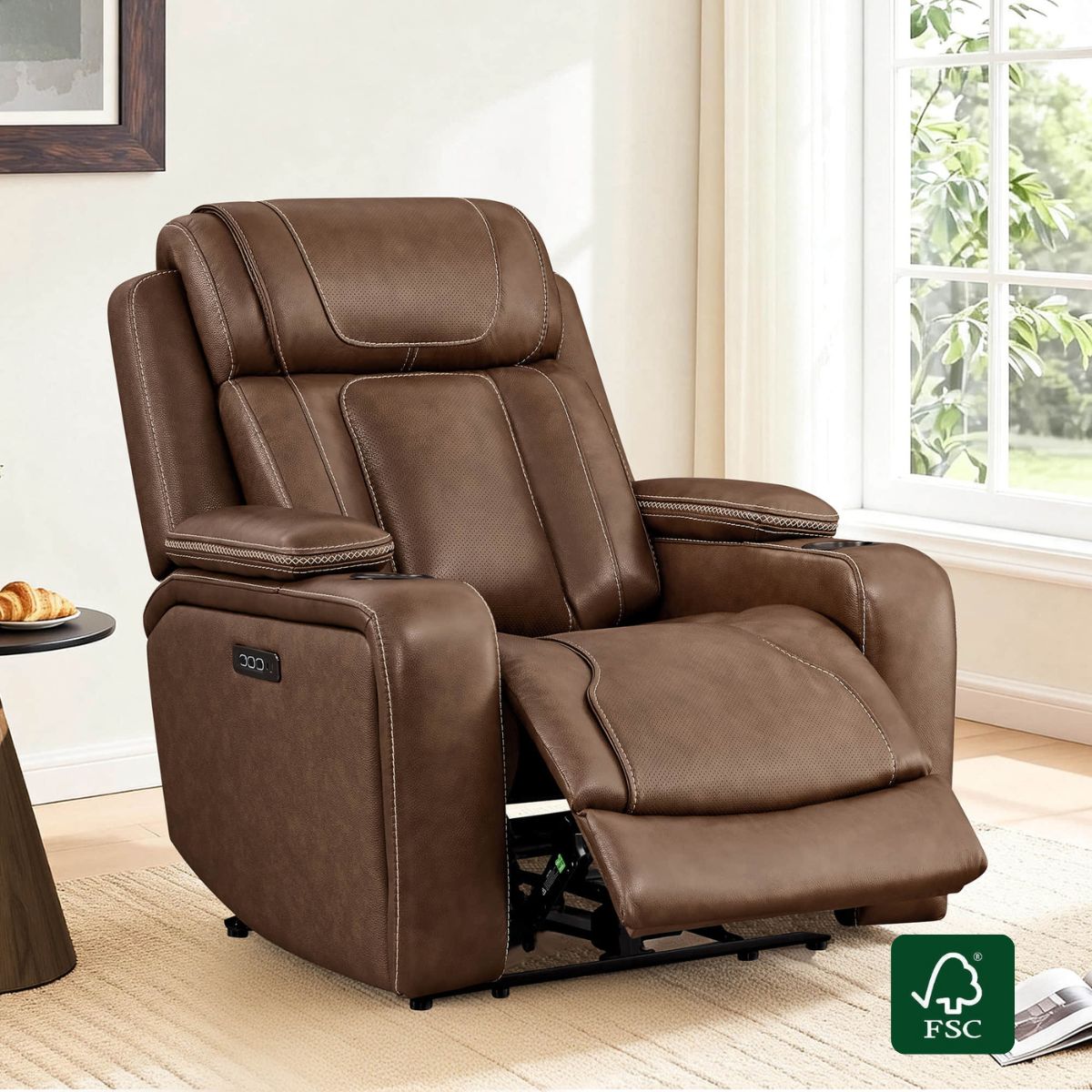 Sable Triple-Motor Power Recliner with Storage Compartment
