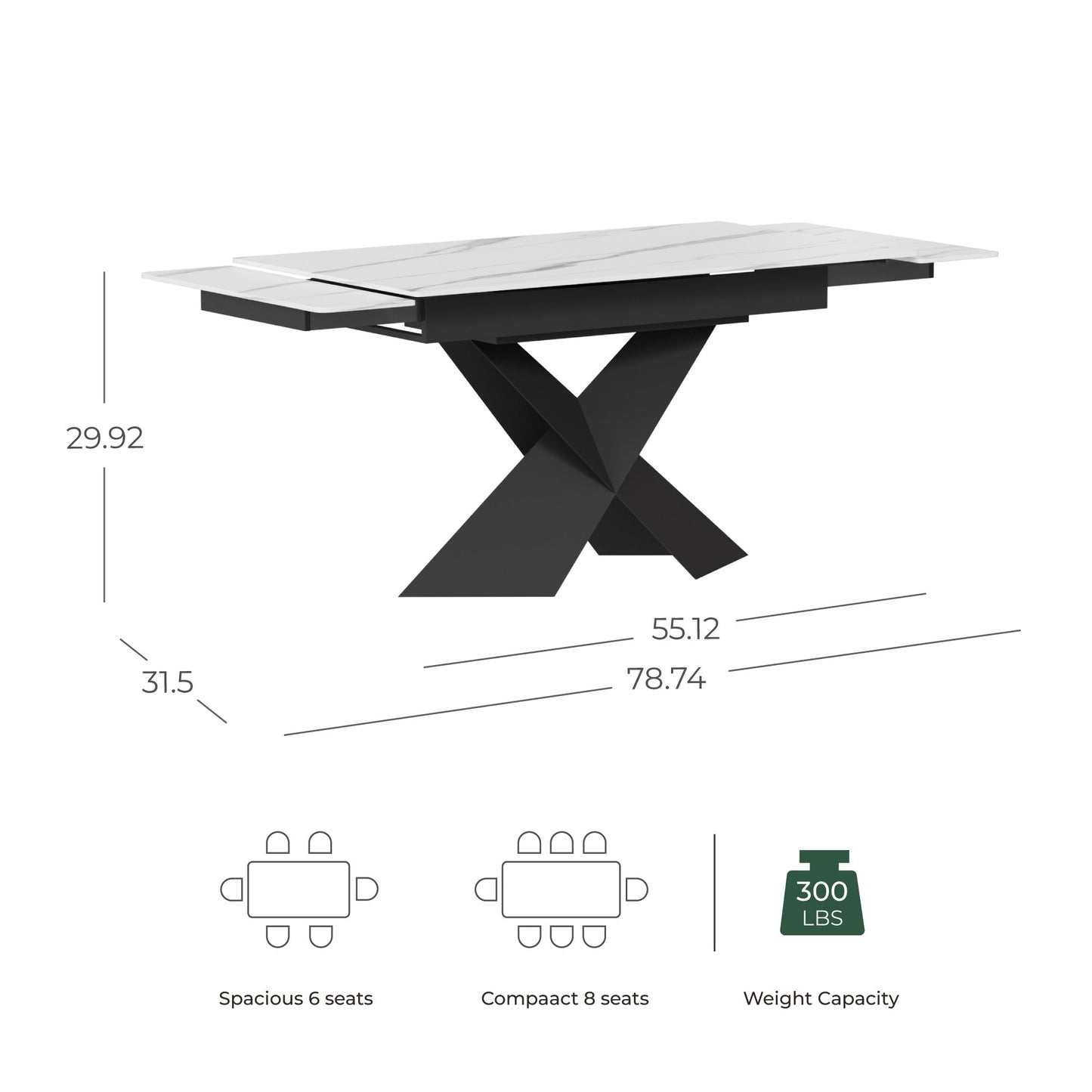 Sean extendable dining table from SofaNest