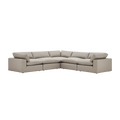 Leather Sectional Sofa in Mocha with Modular Design