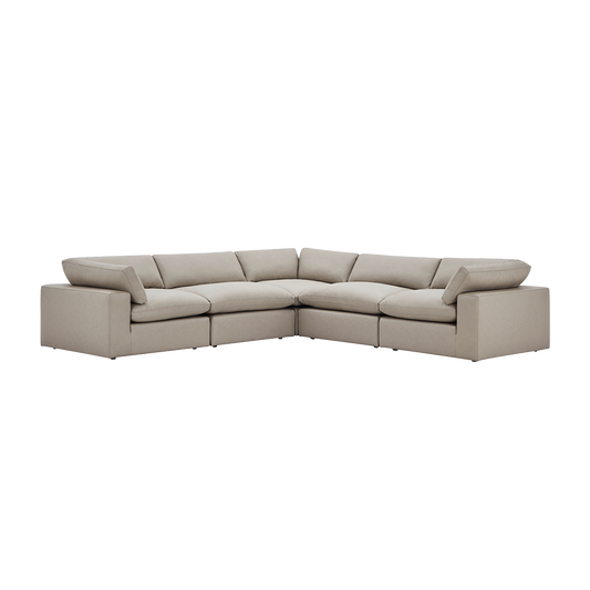 Leather Sectional Sofa in Mocha with Modular Design