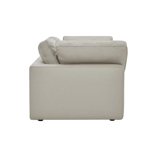 Leather 3 Seater Sofa in Mocha with Tufted Back