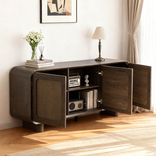 Sideboard in Hazel Finish with Curved Edges
