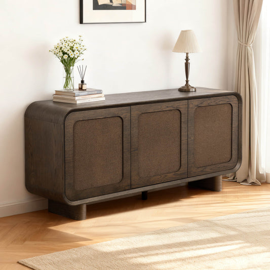 Sideboard in Hazel Finish with Curved Edges
