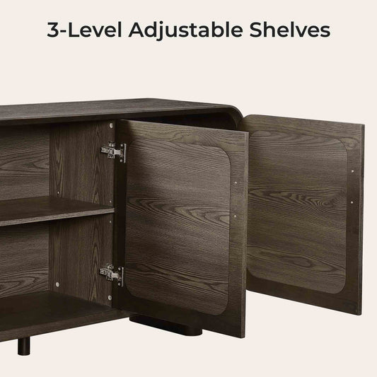 Sideboard in Hazel Finish with Curved Edges