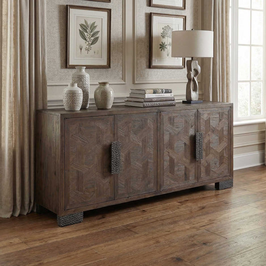 Sideboard in Reclaimed Fir with Metal Handles, 71''