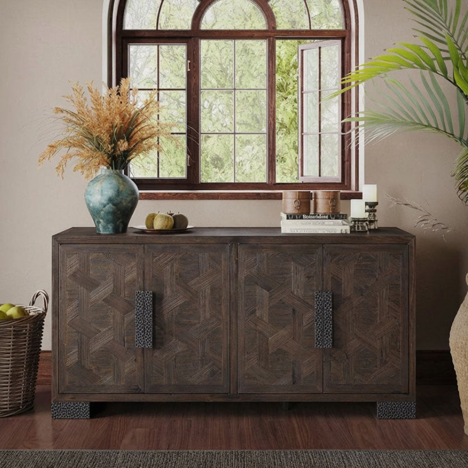 Sideboard in Reclaimed Fir with Metal Handles, 71''
