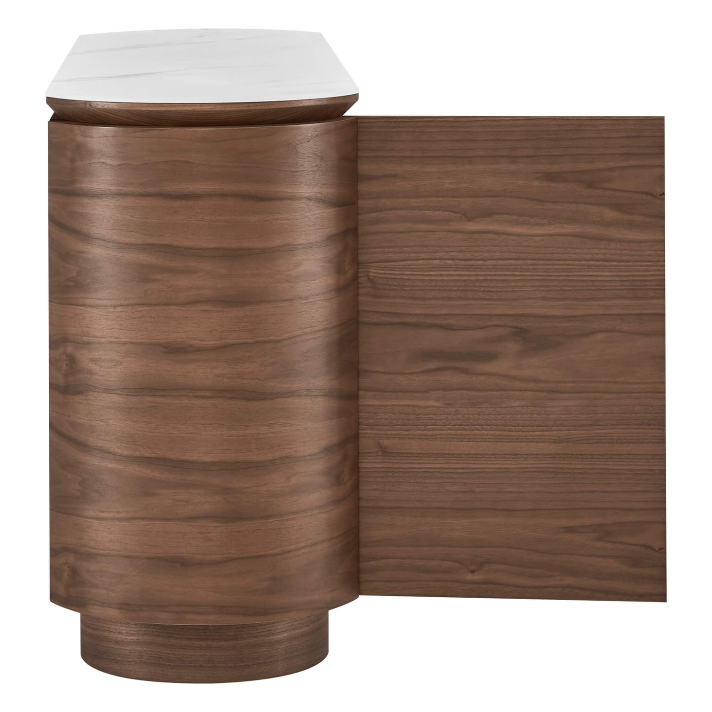 Sideboard in Walnut with Cylindrical Base, 63 Inches