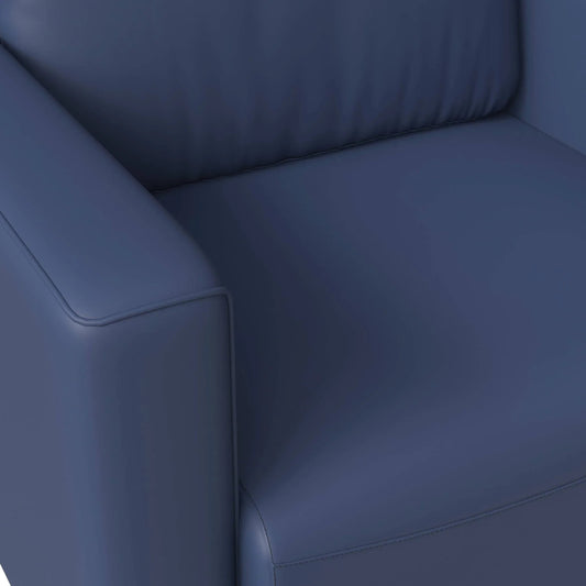Single-Seater Leather Sofa with Removable Cushions and Steel Legs