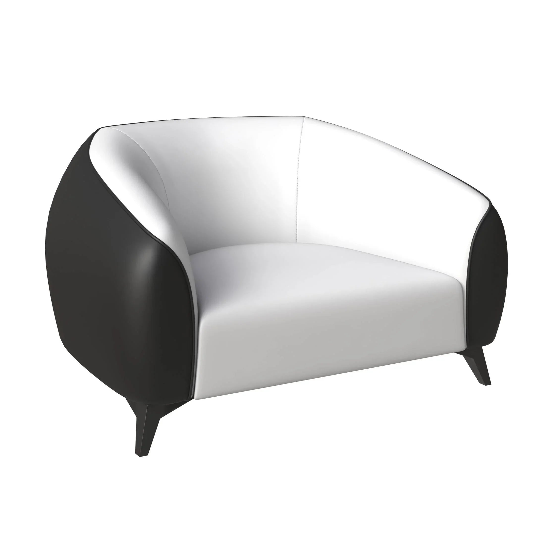 Single-Seater Leather Sofa with Stainless Steel Legs