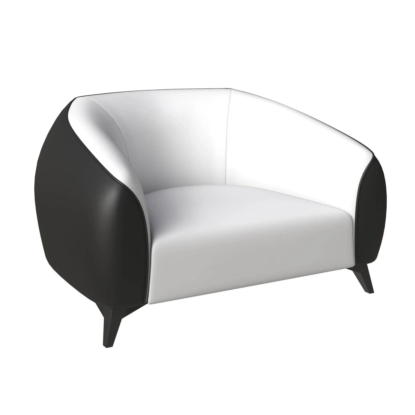 Single-Seater Leather Sofa with Stainless Steel Legs