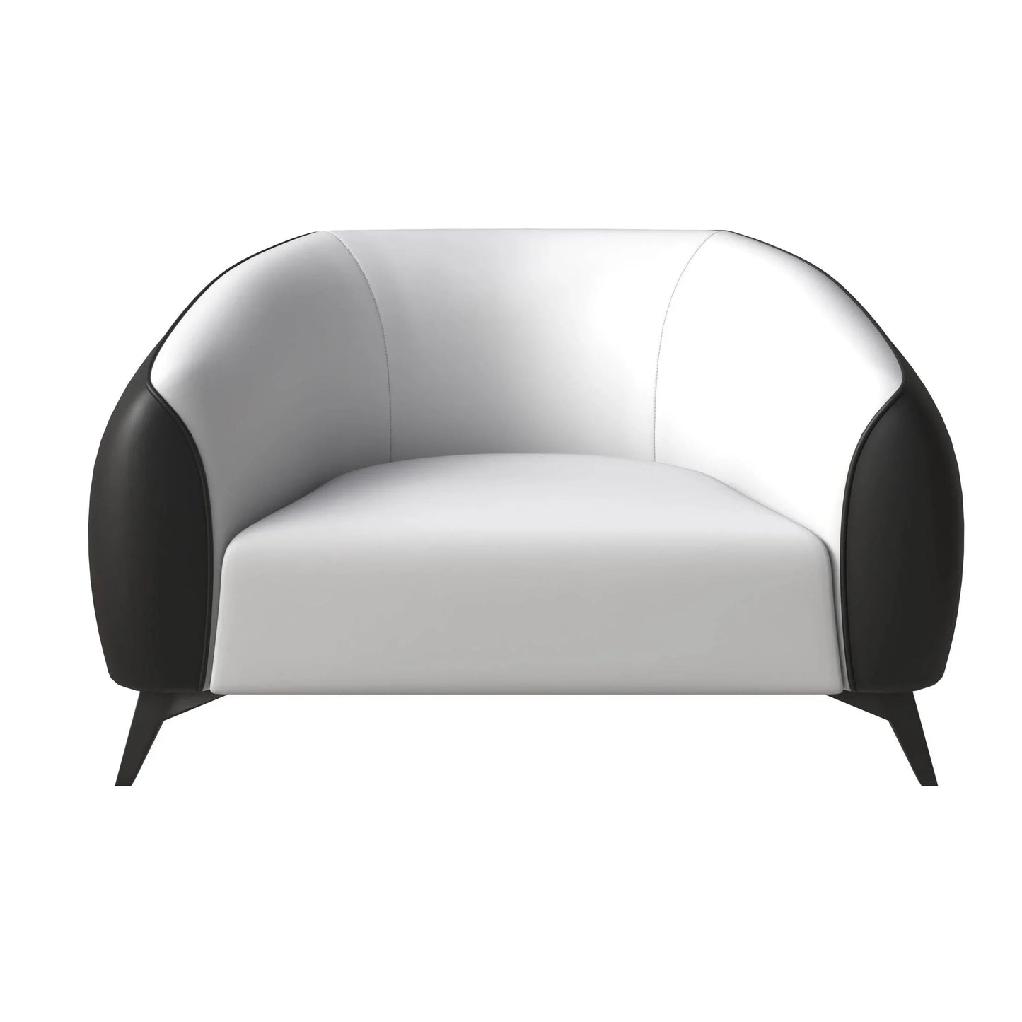 Single-Seater Leather Sofa with Stainless Steel Legs