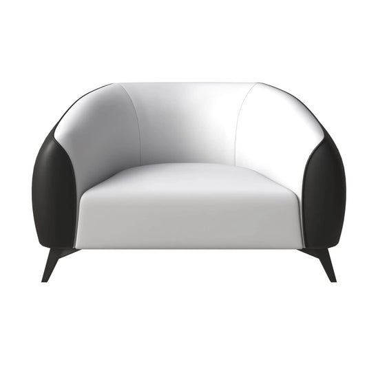 Single-Seater Leather Sofa with Stainless Steel Legs