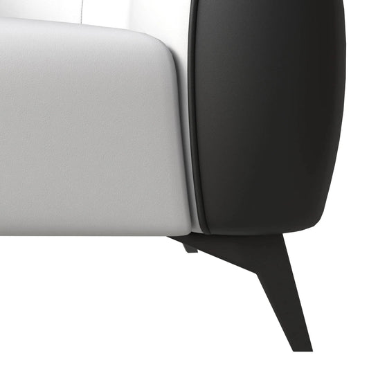 Single-Seater Leather Sofa with Stainless Steel Legs